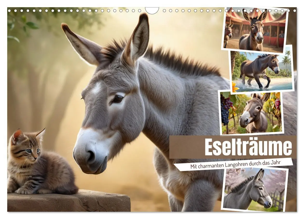 Cover: 9783457355466 | Eselträume (Wandkalender 2026 DIN A3 quer), CALVENDO Monatskalender